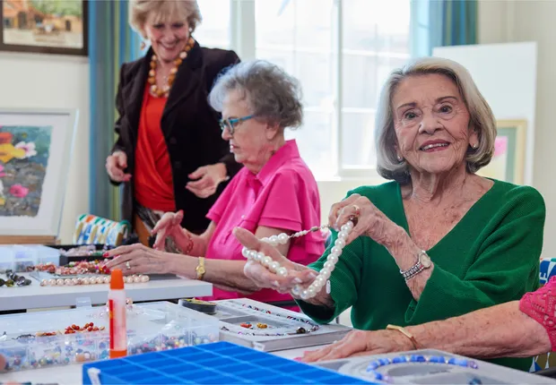 Senior care: jewelry making