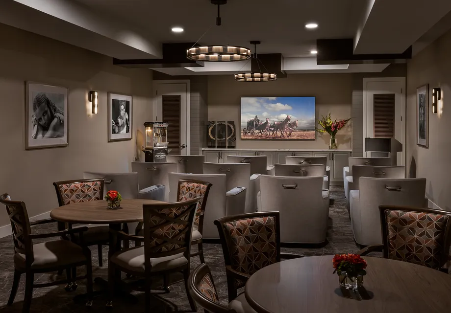 Our Senior Living community in Mesa features a movie theater