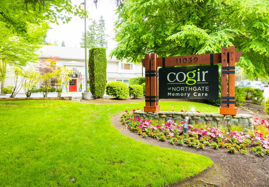 Bright green grass at our Two story senior living community with memory care in Seattle