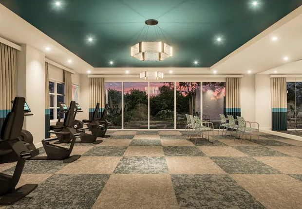 Senior living community Scottsdale featuring a large fitness room.