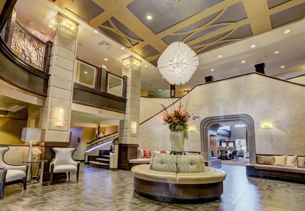 Two-story tall lobby at out Senior Living community in Scottsdale