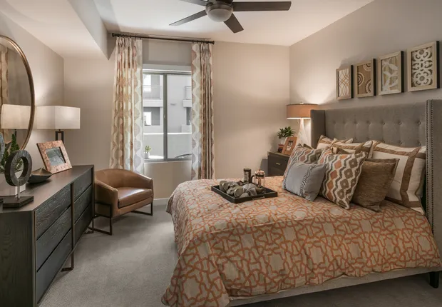 Large and bright bedrooms in our senior apartments at our senior living community in Glendale