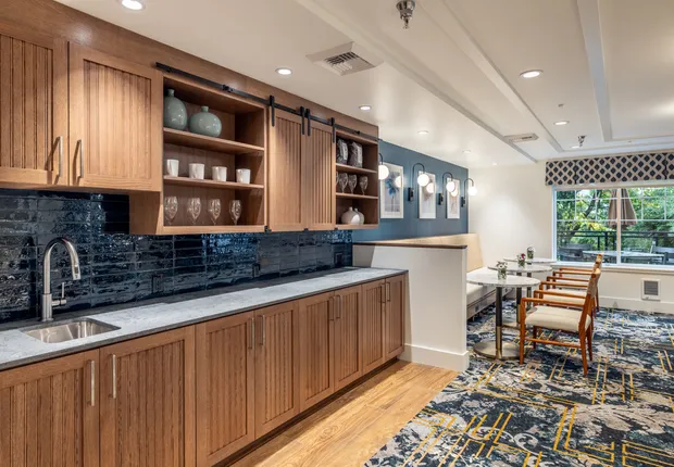 Senior Living in Kirkland with a coffee bar.