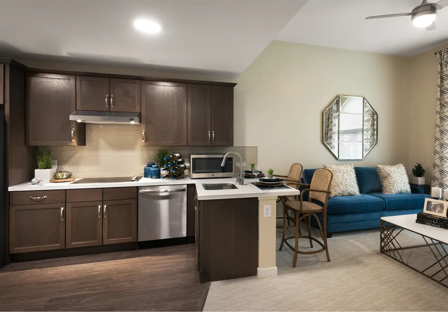 Large senior apartments with full kitchens
