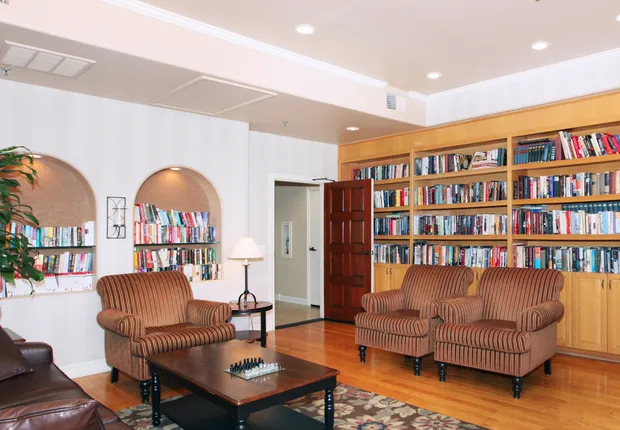 Senior Living in Culver City featuring a large library