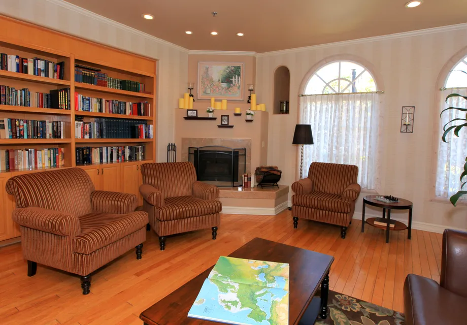 Senior Living in Culver City featuring a warm library