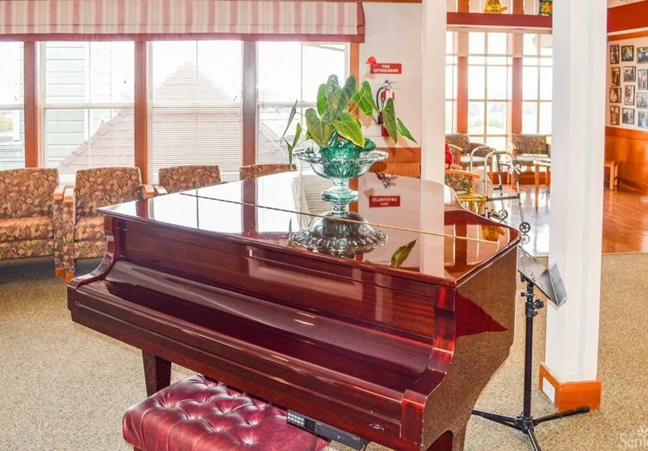 Our Senior living community in Belmont features a cherry piano.