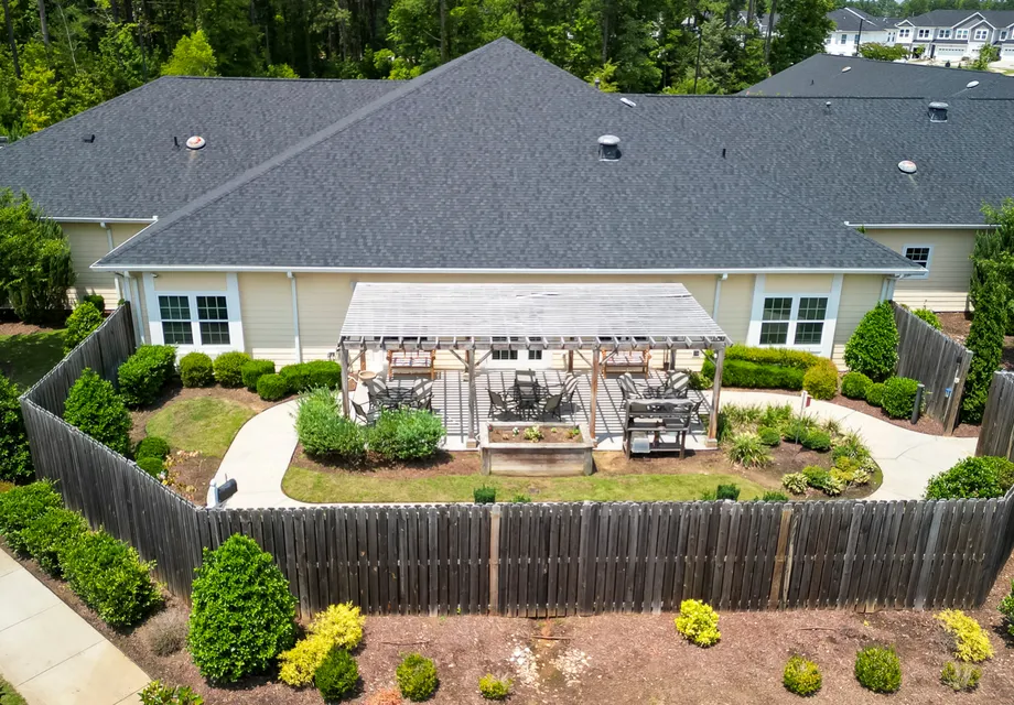 Cadence Garner's enclosed patio and greenhouse, featuring many senior care programs.