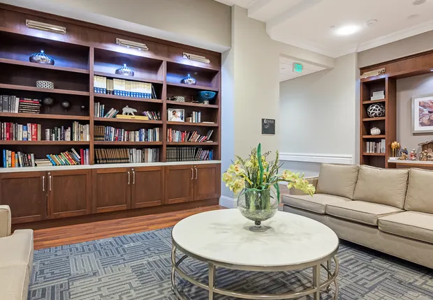 Large library in our Senior Living in Woodbridge, VA