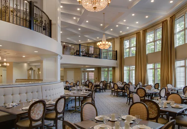 Senior Living in Roswell with modern dining.