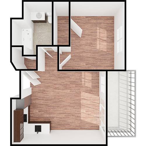 Cogir of Sonoma One Bed One Bath Floor Plan