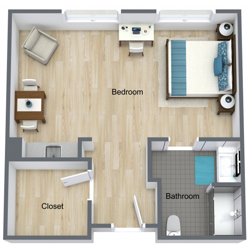 Assisted Living Deluxe Loft Floor Plan