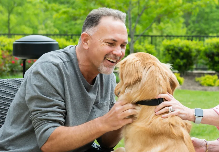 Senior care program: pet therapy.