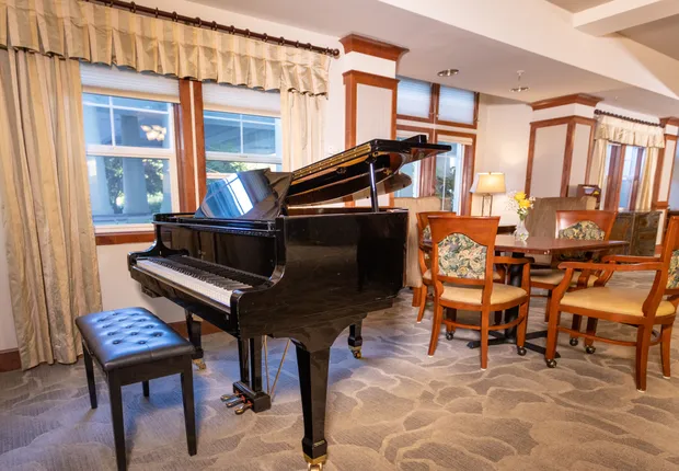 Senior living in Mill Creek featuring a grand piano