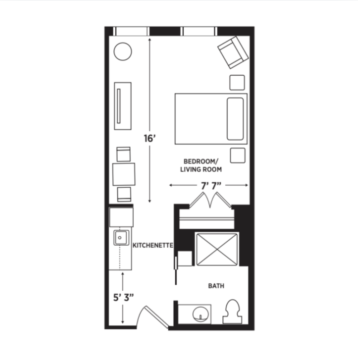 cogir of old town alexandria studio floor plan