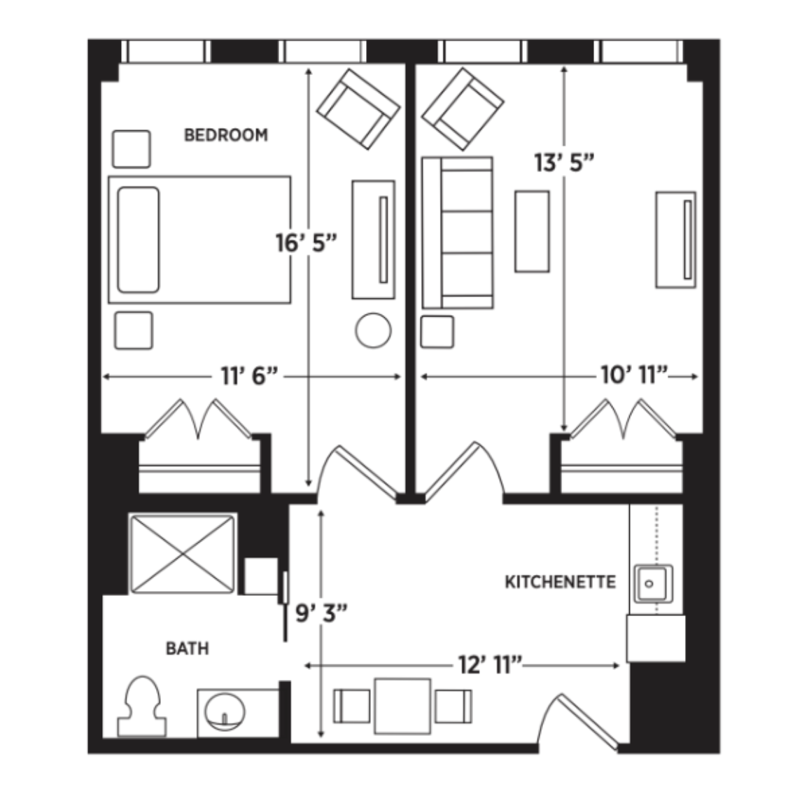 cogir of old town alexandria two bedroom floor plan