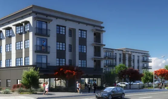 A welcoming community space, featuring modern architecture and vibrant landscaping, fostering connection and comfort.