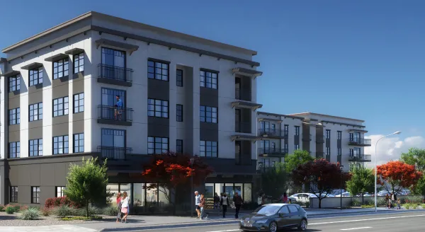 A welcoming community space, featuring modern architecture and vibrant landscaping, fostering connection and comfort.