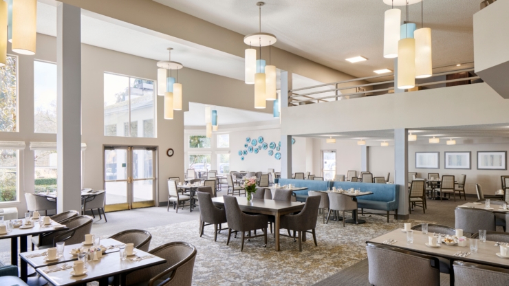 Bright and inviting dining area, perfect for shared meals and community connections.
