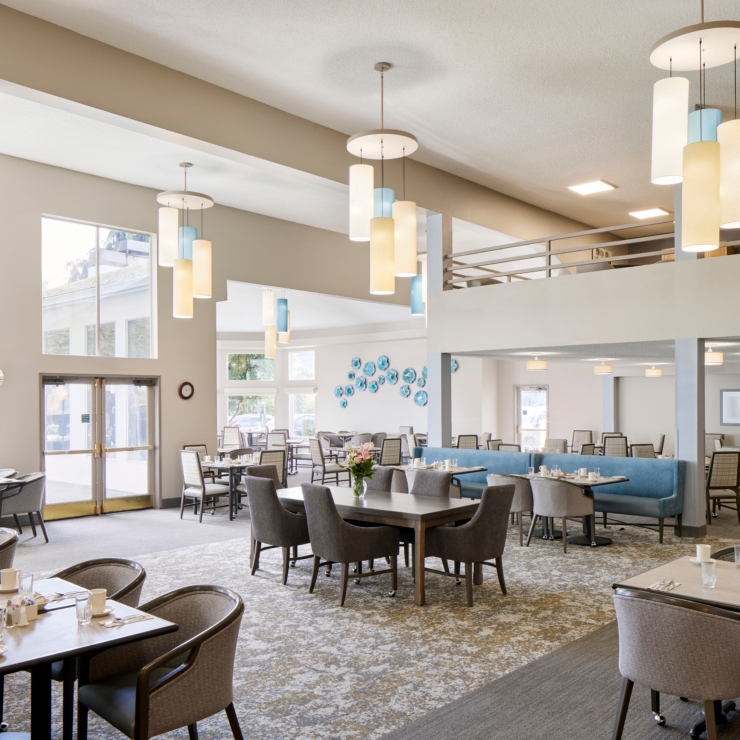 Bright and inviting dining area, perfect for shared meals and community connections.