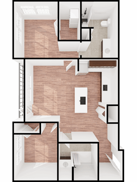 Spacious layout with bright natural light, offering a welcoming atmosphere for comfort and community.