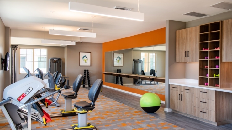 Bright and inviting fitness area, fostering community wellness and engagement in a supportive atmosphere.