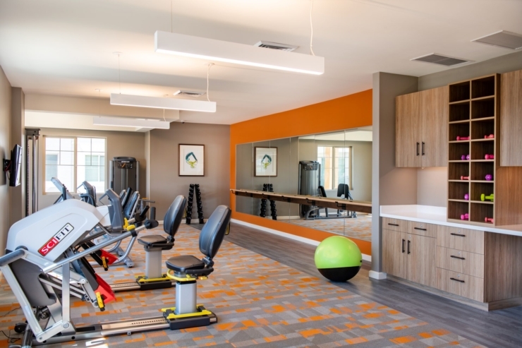 Bright and inviting fitness area, fostering community wellness and engagement in a supportive atmosphere.