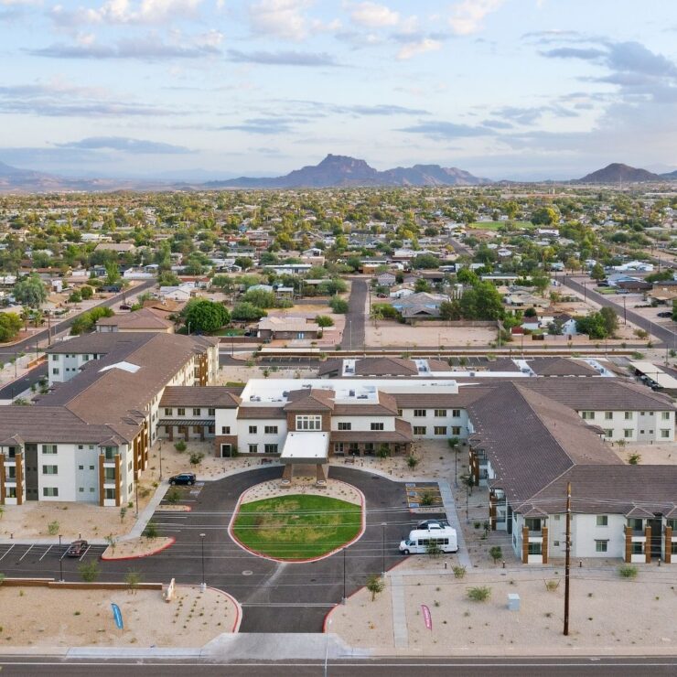 A welcoming retirement community surrounded by scenic mountains, fostering comfort and connection.
