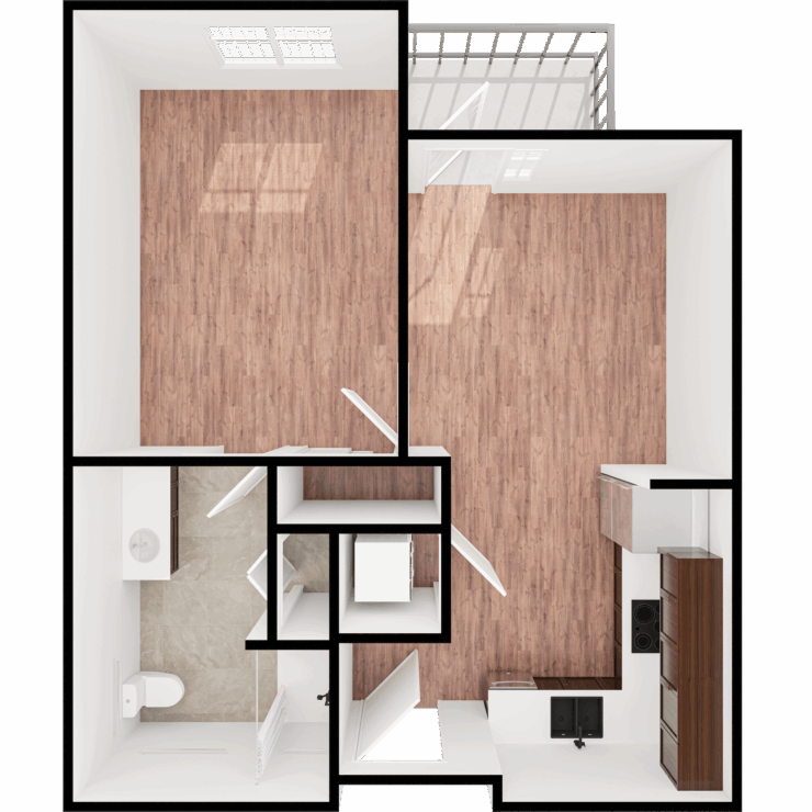 Bright, airy layout with warm wood flooring, inviting spaces for community and comfort.