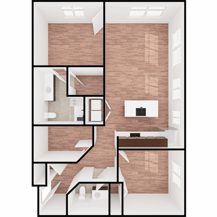 Bright and inviting layout featuring open spaces, designed for comfort and community living.