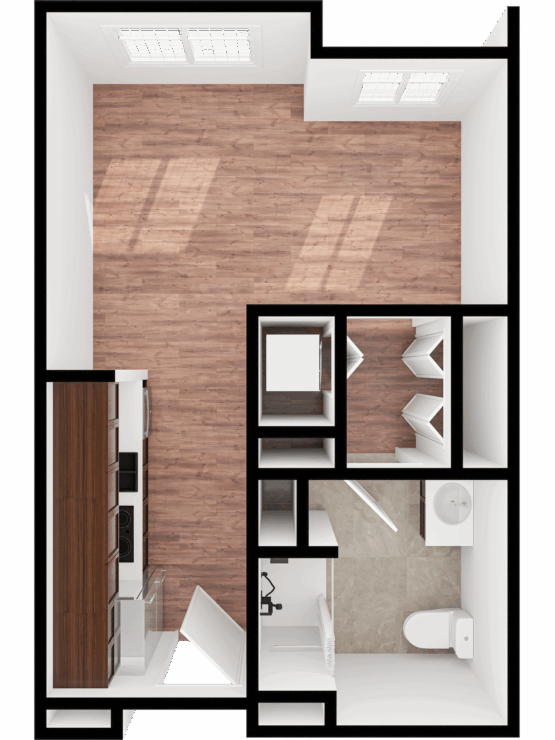 A bright, inviting space with an open layout, ideal for a warm community atmosphere and comfortable living.
