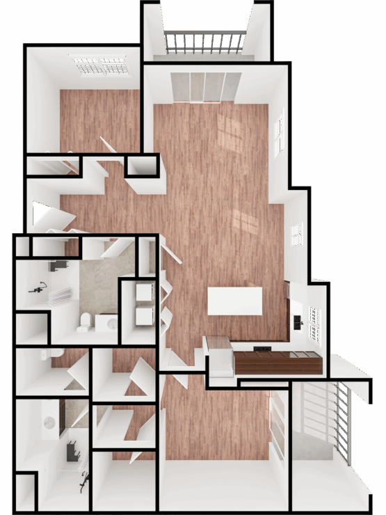 This inviting layout emphasizes spaciousness and light, fostering a warm community atmosphere.