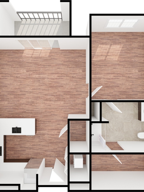 Bright, inviting space designed for comfort and community, featuring open living areas and natural light.