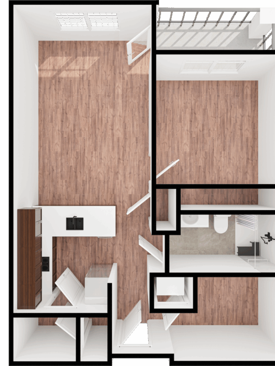 Bright, welcoming living space that encourages comfort and community engagement for all residents.