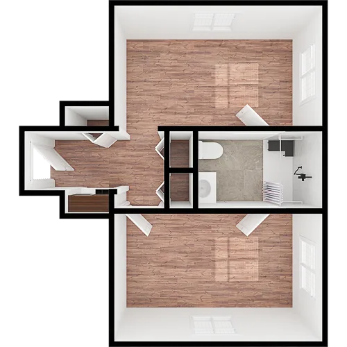 A cozy, well-designed apartment layout promoting comfort and community for residents.
