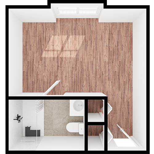 Bright and inviting, this spacious layout offers a warm, comfortable atmosphere for community living.