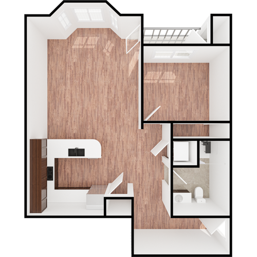 Spacious layout featuring warm wood floors and inviting light, perfect for a vibrant community atmosphere.