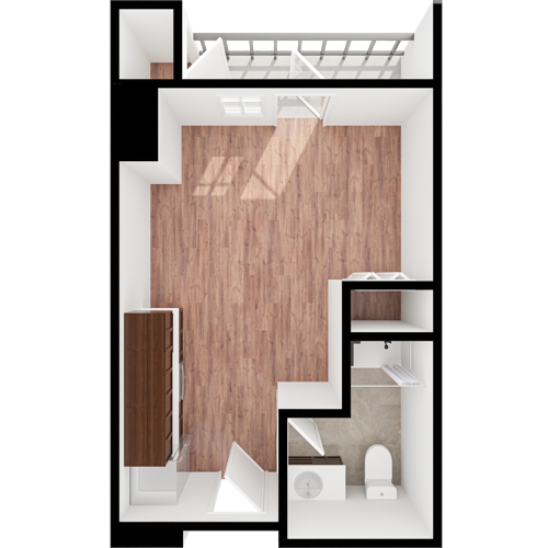 Bright, inviting layout featuring open space and natural light, perfect for community living and comfort.