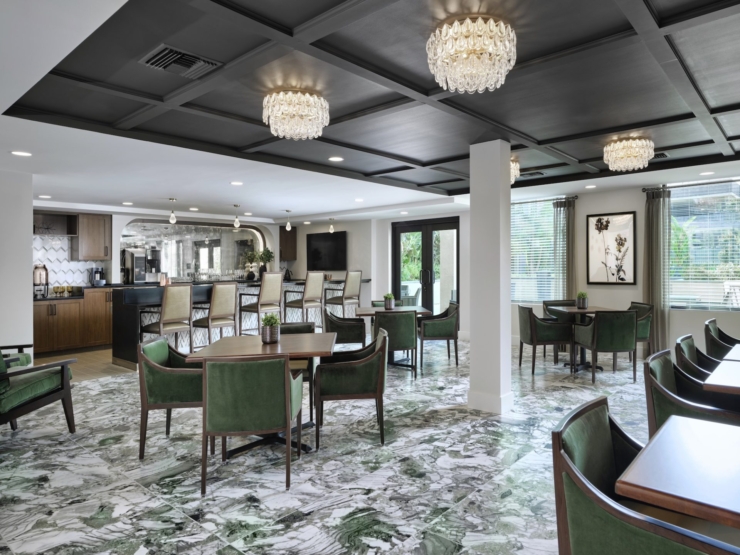 A welcoming lounge with elegant seating, thoughtful decor, and a bright atmosphere for community gatherings.