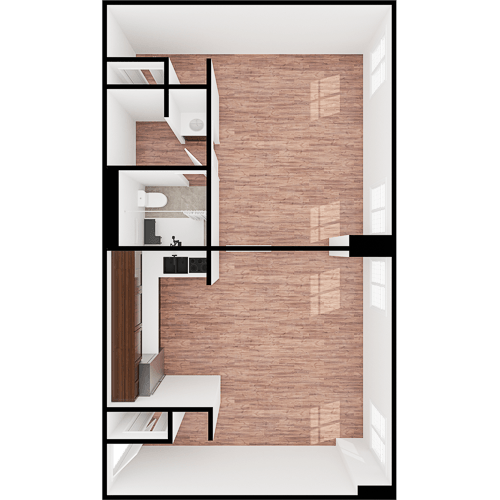 Bright, spacious layout welcoming residents to a warm, community-focused living environment.