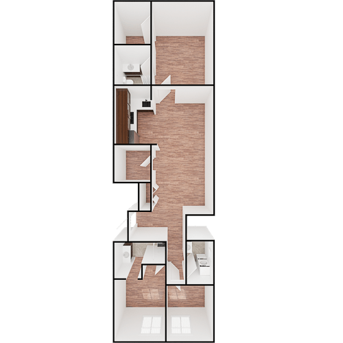 A welcoming layout featuring inviting spaces for social interaction and comfortable living.