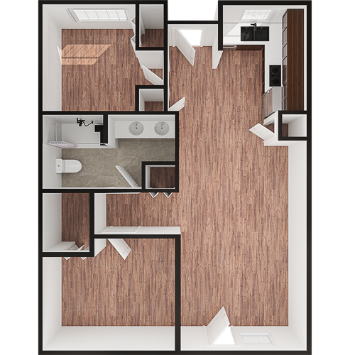 This inviting floor plan showcases a spacious layout, ideal for community living and comfort.