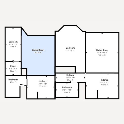 A welcoming layout showcasing spacious living areas and comfortable bedrooms for a supportive community atmosphere.