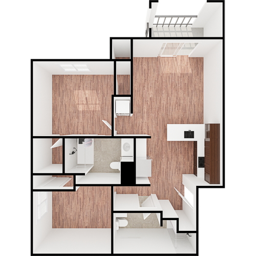 A welcoming layout featuring spacious rooms and natural light, perfect for comfort and community living.