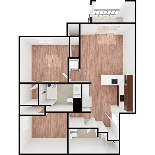 A welcoming layout featuring spacious rooms and natural light, perfect for comfort and community living.