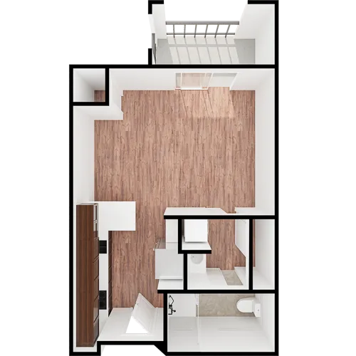 A spacious, inviting layout with warm wood floors, perfect for fostering community and comfort.