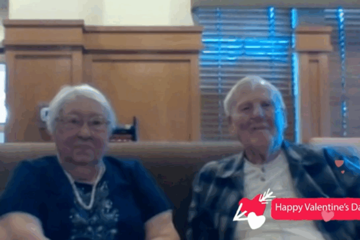 A warm, inviting space where two residents share joyful moments, celebrating companionship together.