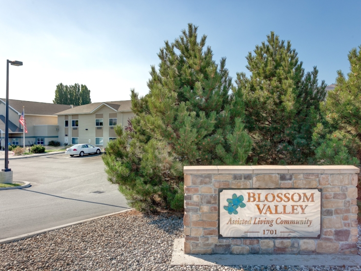 Welcoming entrance to Blossom Valley, surrounded by lush greenery, exuding warmth and community spirit.