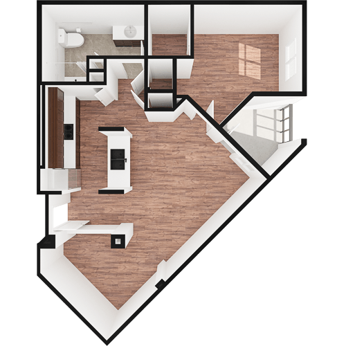This vibrant floor plan showcases a welcoming layout, perfect for comfort and community living.