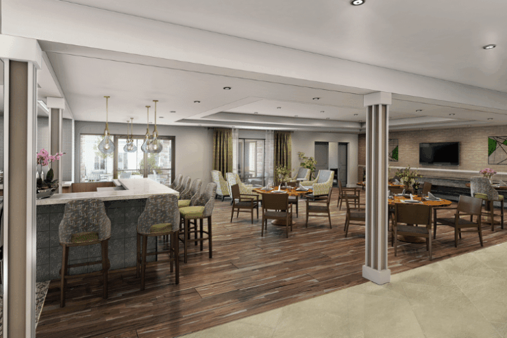 A bright, inviting dining area fosters connection and comfort, perfect for shared meals and friendships.